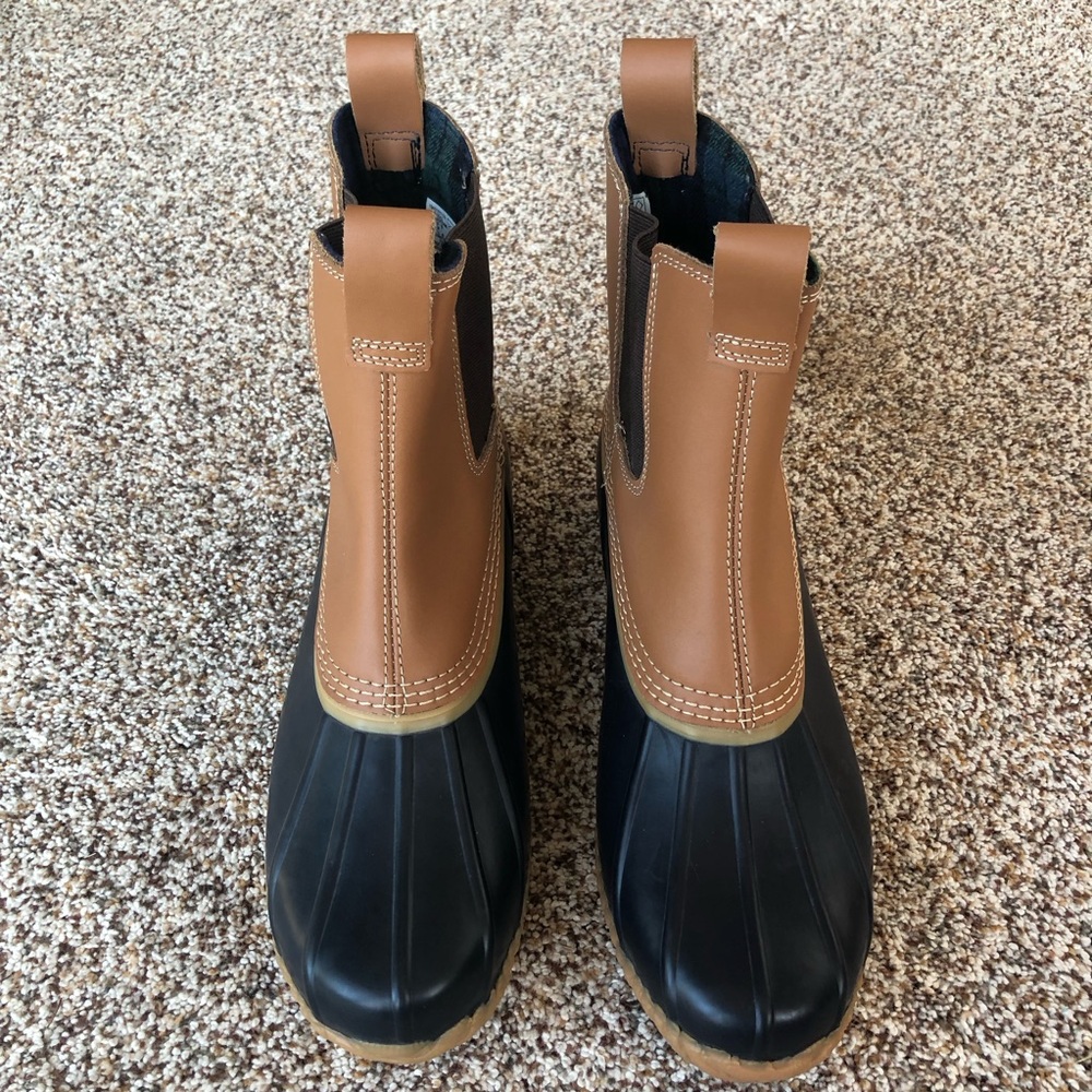 Lands' End Black and Tan Winter & Rain Boots - New No Box. -  FREE SHIPPING